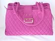 Vera Bradley Microfiber Magenta Buckle Satchel Bag