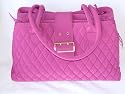 Vera Bradley Microfiber Magenta Buckle Satchel Bag