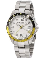 Stuhrling Original Womens 290.12212 Aquadiver Regatta Galleon Swiss Quartz Date Stainless Steel Bracelet Watch