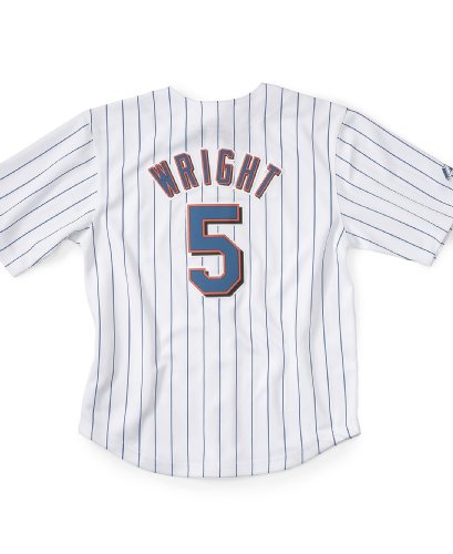 MLB Boys' New York Mets David Wright Button Down Jersey with Name & Number (Royal, 10/12)