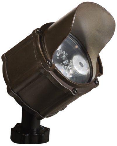 Kichler Lighting 15733BBR LED Accent Light 3-Light Low Voltage 60 Degree Wide Flood Light, Bronzed Brass with Clear Tempered Glass