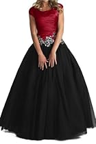 Hot Sale Gorgeous Bridal Stylish Ball Gown Prom Dress Taffeta Short Sleeves- US Size 8