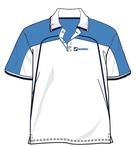 Lotto Poloshirt Open mesh, Herren, white/pool blue