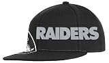 NFL Men's Oakland Raiders End Zone Flat Visor Flex Hat - Tw78Z (Black, Large/X-Large)