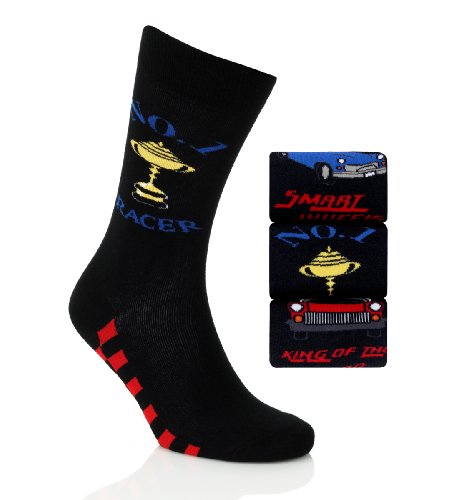 3 Pairs of Cotton Rich Novelty Car Socks