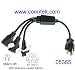 All Products : Cordtec Traveler Cord 6ins +8 ins Power Splitter NEMA 5-15P to NEMA 5-15Rx2 +IEC 320 C5 05365