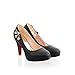 Maymeenth Girls Closed Toe Pointed Toe High Heel PU Soft Material Solid Pumps