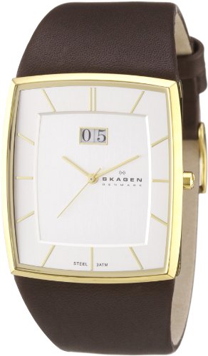 Skagen Herrenarmbanduhr Slimline Leder 567LGLD Preisvergleich