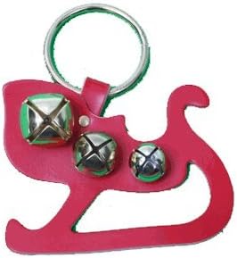 Leather Sleigh Door Knob Hanger with Bells - Silver