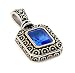 Blue Topaz Square 2 Tone Pendant