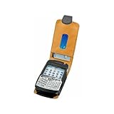 PREMIUM EXECUTIVE LEATHER CARRYING CASE With COVER (With 2 interchangable Belt Clips) for RIM BLACKBERRY CURVE 8300, 8310, 8320, 8330 - RETAIL PACKAGING
