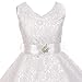 Little Girls Lace Overlay Satin Brooch Flowers Girls Dresses