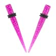 Acrylic Glitter Taper - Purple - 4G - Sold as a Pair