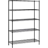 : Wide 5-Tier Wire Shelf - Black
