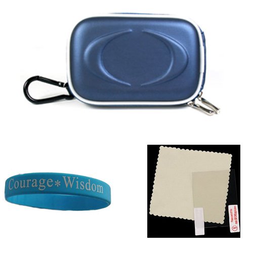 Blue Slim Version Kroo Eva Carrying case with Wristband and screen guard for Canon PowerShot SD1200 IS, PowerShot SD970 IS, PowerShot SD960 IS, PowerShot SD780 IS, PowerShot SD950 IS, PowerShot SD890 IS