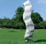 Review The Urban Garden  / wave polished stainless steel garden sculpture - 120cm H x 25cm W x 15cm D