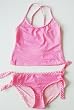 Girls 7-16 2PC Swimsuit Bikini/Tankini in Pink/WhiteDots.