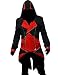 Assassin's Creed 3 III Connor Kenway Freizeitjacke Cosplay (Rot+Schwarz),Größe L:(175-180cm)