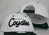 Phoenix Coyotes Script White / Green Plastic Snapback Adjustable Snap Back Hat / Cap
