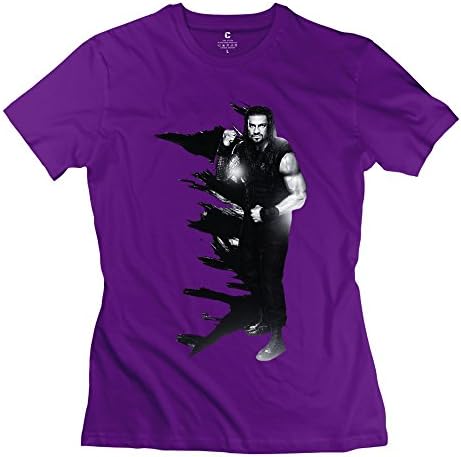 WWE Wrestler Roman Reigns Screw Neck 100% Cotton Tee Size S Purple