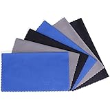 6 PCS Your Choice Microfiber Cleaning Cloths For Eyeglasses, Camera Lens, Cell Phones, CD/DVD, Computers, Tablets, Laptops, Telescope, LCD Screens and Other Delicate Surfaces (6x7", Grey, Black, Blue)