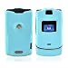 for Motorola RAZR V3 Leather Mold Hard Case Clip Blue