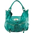 Melie Bianco Alyssa Shoulder Bag with Front Pockets (Turquoise)