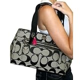 Authentic Coach Daisy Signature Satchel Tote Purse 14878 Black/White