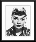Audrey Hepburn Framed And Matted 8x10 B&W Photo (Heavy Eyebrows)