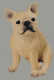 FRENCH BULLDOG Blond Figurine Dog sits 554