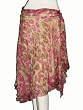 MILLY Pink Leopard Gathered Silk Skirt