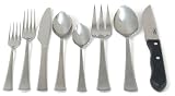 Gibson Worthland 50-Piece 18/0 Stainless Steel Mirror Flatware Set with Bonus Jumbo Steak Knives