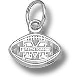 University of Michigan M Prcd Football 1/4 Pendant (Silver)
