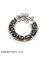 Zebra Prints Chinese Dragon Design Sterling Silver Pendant Necklace with Rhodium Plated(come with 16" or 18" Italian Sterling Silver Chain)