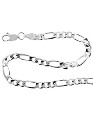 Figaro Chain 9.25 Sterling Silver 16" 5.4 mm.