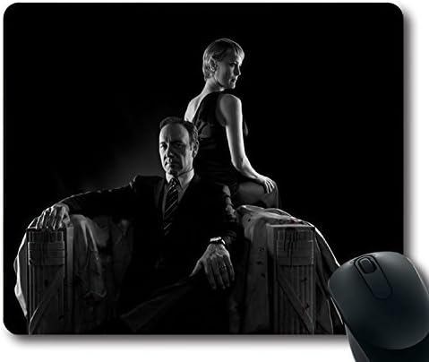 Custom TV Mouse Pad with house of cards robin wright claire underwood kevin spacey francis underwood sakina jaffrey linda vasquez tv series Non-Slip Neoprene Rubber Standard Size 9 Inch(220mm) X 7 Inch(180mm) X 1/8 Inch(3mm) Desktop Mousepad Laptop Mousepads Comfortable Computer Mouse Mat