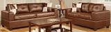 Bobkona SoftDuo Bonded Leather Match 2Piece Sofa Set Brown