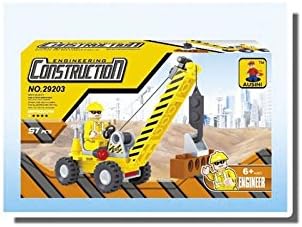Ausini Construction Crane with Crane-Operator Building Bricks 57pc Educational Blocks Set Compatible to Lego Parts - Great Gift for Children