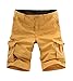 YX Men's Cotton Loose Fit Multi Pocket Cargo Shorts
