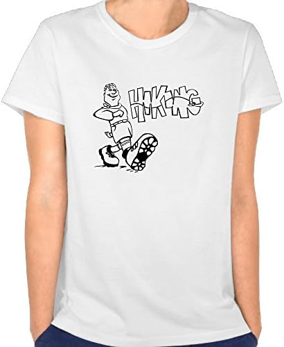 Duxa Women's Hiking &amp; Walking Holiday Design Funny Art Logo White T-shirts White