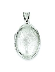 Sterling Silver Oval Locket Pendant Jewelry 33mm