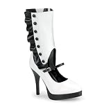 Womens Fashion Boots 4 1/2 Sexy High Heel Boot Mid Calf Cutout Fashion White Black