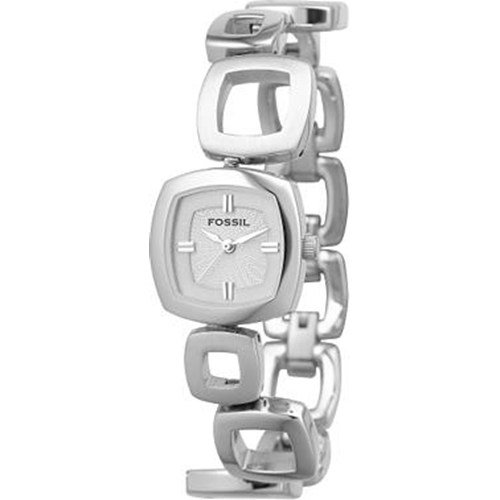 41%2BPv%2B82zML Fossil Womens ES1869 Core Square Link Stainless Steel Silver Dial Watch