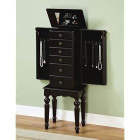 Jewelry Armoire in Ebony Black