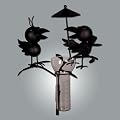 Gartenstecker Vogel aus Metall mit Regenmesser 35 ml
