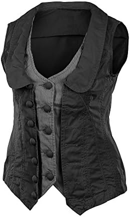 Replay Shops SPRING Women Woven Vest, BLACK, Medium