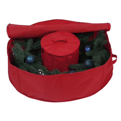 Richards Homewares Holiday Wreath Bag with Center Storage, 30-Inches
