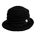SIGGI Womens Black Vintage Wool Felt Cloche Bucket Hat Winter Fall Packable