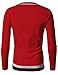 Doublju Mens V-Neck Sweater with Contrast Detail