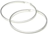 Image of Silver 60Mm Square Tube Hoop Earring